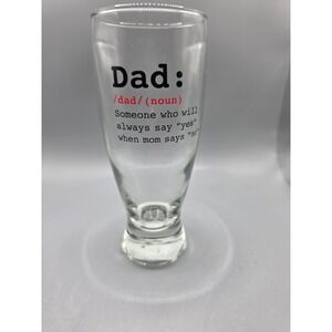 Cristar Dad Definition Beer Glass 14.5 oz Father's Day Novelty Pilsner Glass